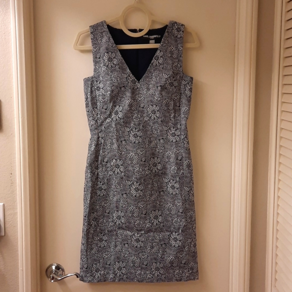 Karl Lagerfeld Paris Navy Floral Dress